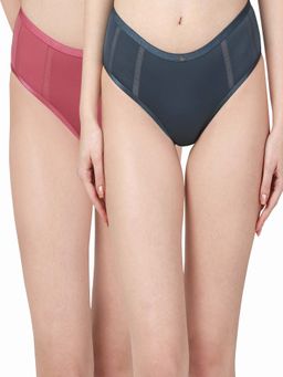 SOIE - Women's High Waist Full Coverage Brief Multi-Color (Pack of 2)